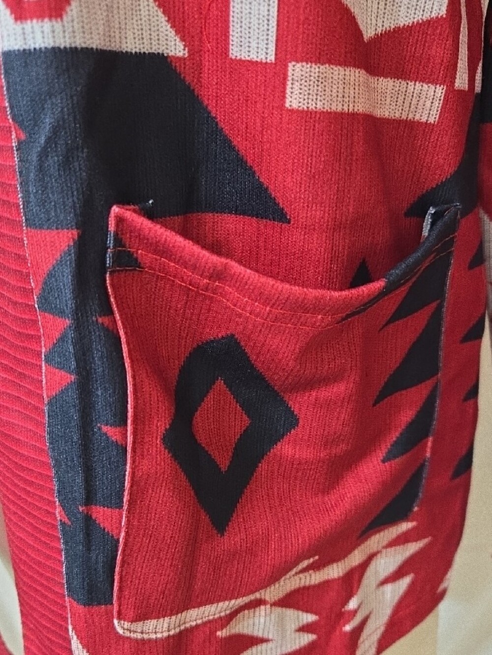Red Aztec Open Cardigan - Picture 2 of 6